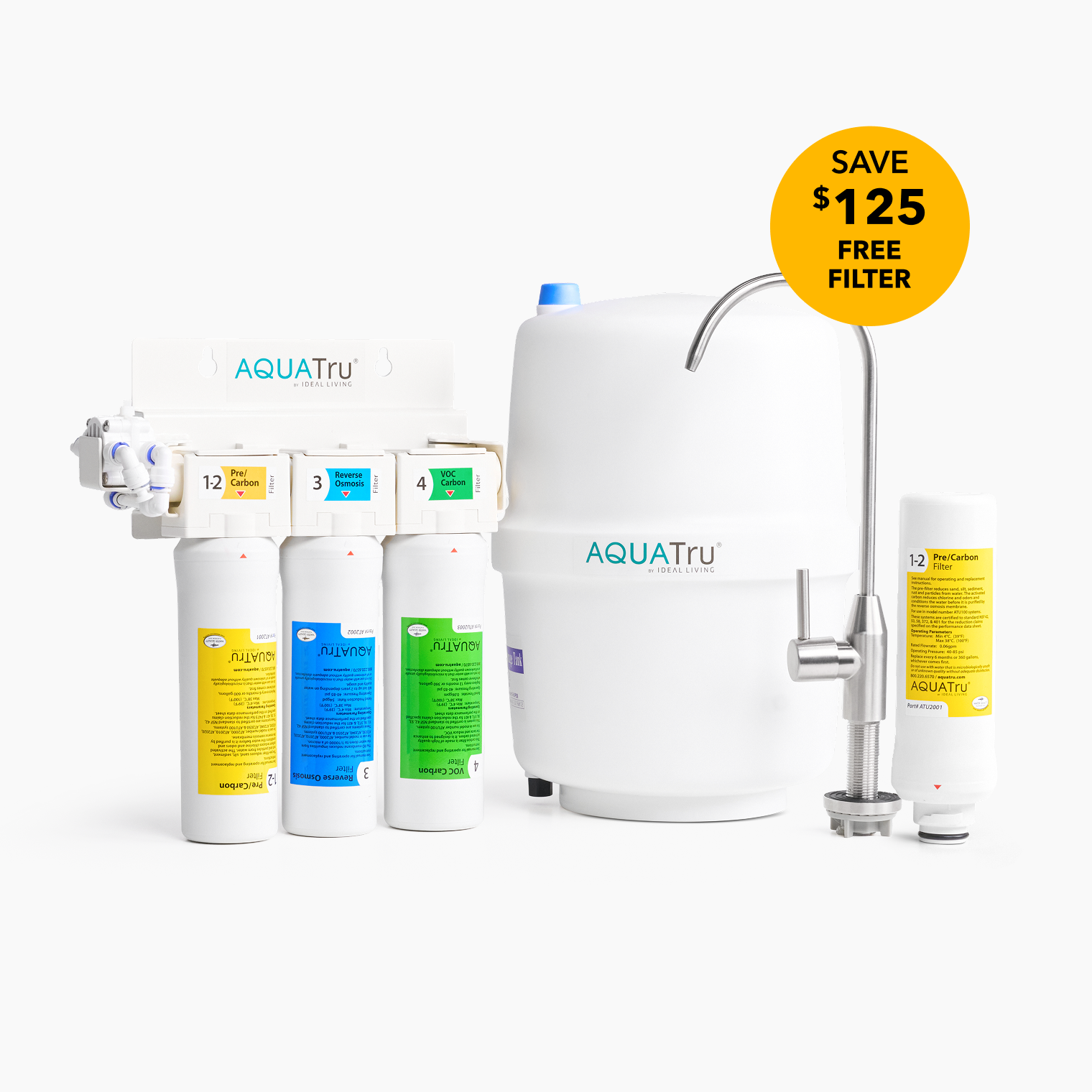 AquaTru Under Sink + Free Pre-Carbon Filter!