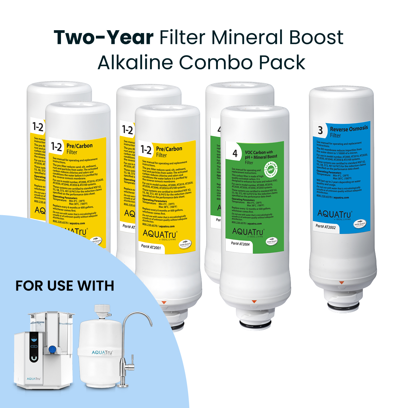 Classic Two-Year Mineral Boost Alkaline Combo Filter Pack | AquaTru® 