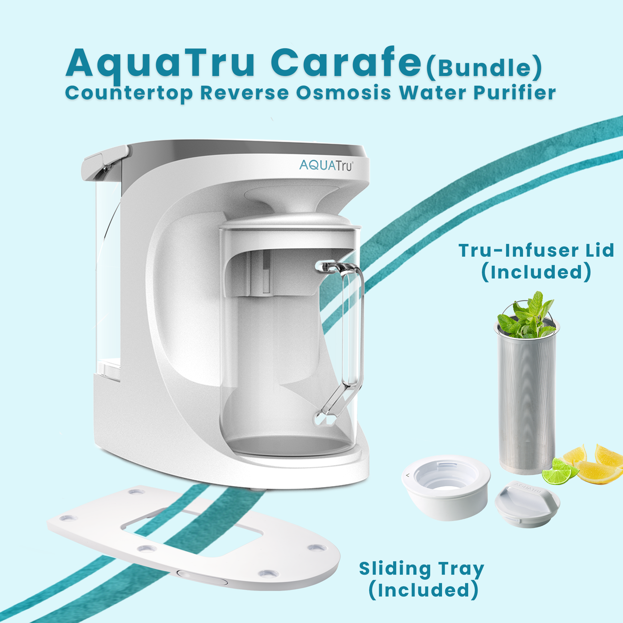Carafe Countertop Reverse Osmosis Water Purifier Bundle - AquaTru
